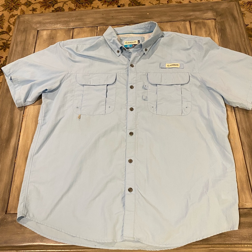Magellan Outdoors Men's Sky Blue Button Down Shirt